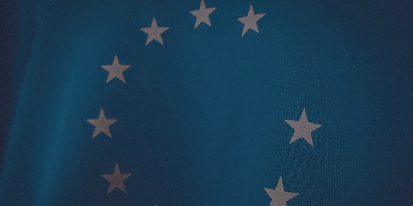 EU flag with stars on blue background