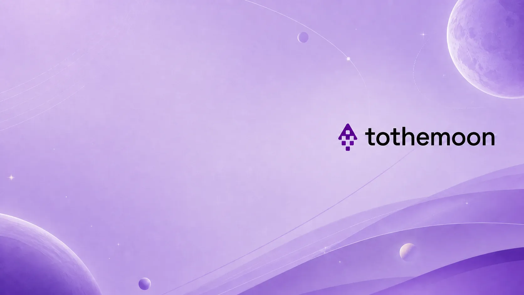 Abstract space-themed banner with purple gradient and planetary elements