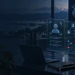 Costa Rica map with digital identity verification, beneficial-owner checks, transaction monitoring and a security shield for VASP AML/KYC compliance.